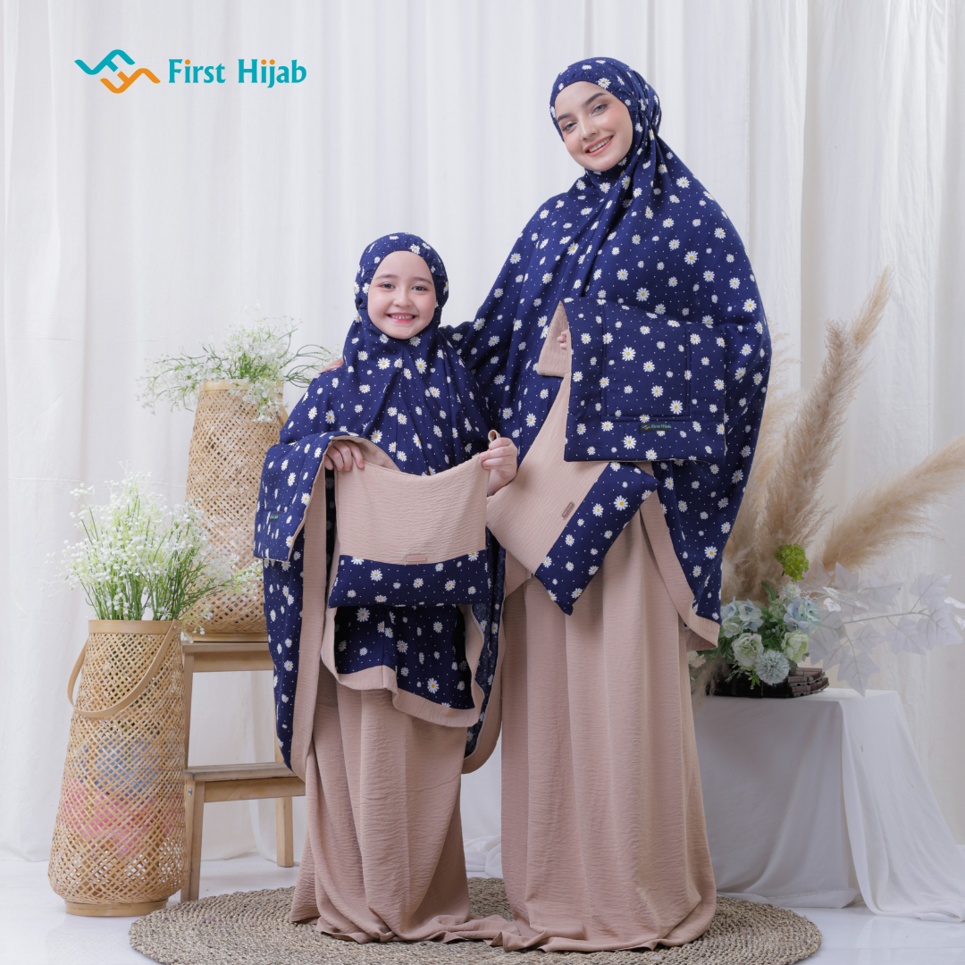  Alya Mukena Dewasa/Anak Motif Bahan Cotton